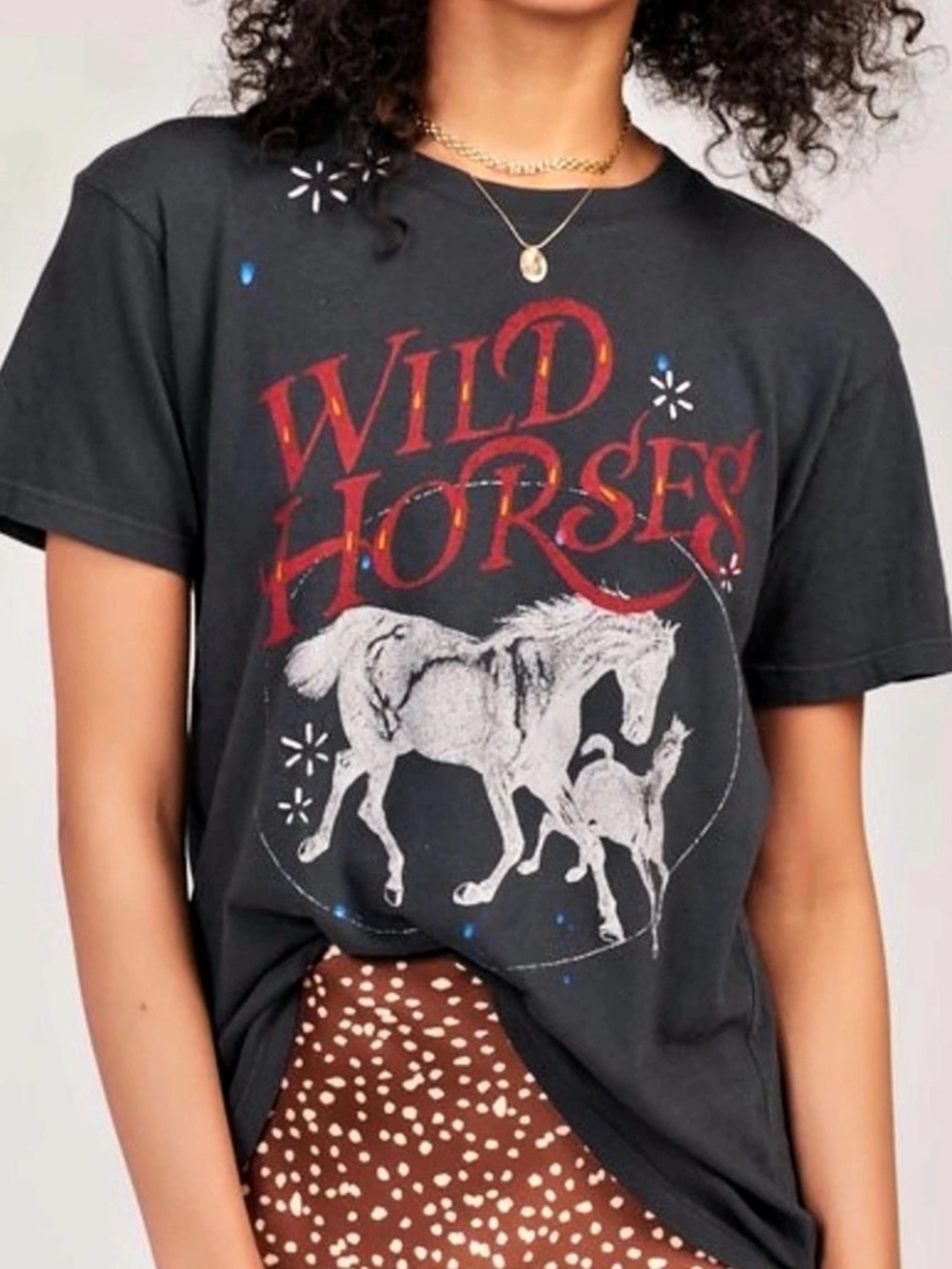 Daydreamer Wild Horses Weekend Tee Black Graphic Tee
